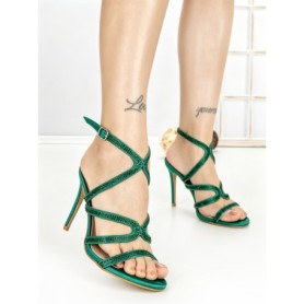 Sandale Dama cu Toc Subtire XG-02 GREEN | STEPHAN