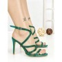 Sandale Dama cu Toc Subtire XG-02 GREEN | STEPHAN