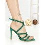 Sandale Dama cu Toc Subtire XG-02 GREEN | STEPHAN