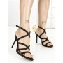 Sandale Dama cu Toc Subtire XG-02 BLACK | STEPHAN