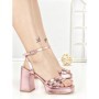 Sandale Dama cu Toc Gros si Platforma LN-49 PINK | STEPHAN