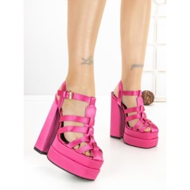 Sandale Dama cu Toc Gros si Platforma P-1287 FUCHSIA | STEPHAN