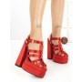 Sandale Dama cu Toc Gros si Platforma P-1287 RED | STEPHAN