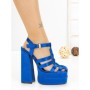 Sandale Dama cu Toc Gros si Platforma P-1287 BLUE | STEPHAN