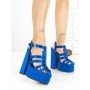 Sandale Dama cu Toc Gros si Platforma P-1287 BLUE | STEPHAN