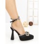 Pantofi cu Toc Gros si Platforma P-1308 BLACK | STEPHAN