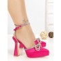 Pantofi cu Toc Gros si Platforma P-1308 FUCHSIA | STEPHAN