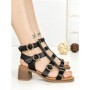 Sandale Dama cu Toc Gros FD-68 BLACK | STEPHAN