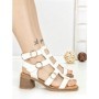 Sandale Dama cu Toc Gros FD-68 WHITE | STEPHAN