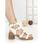 Sandale Dama cu Toc Gros FD-68 WHITE | STEPHAN
