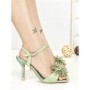 Sandale Dama cu Toc Subtire P-1345 GREEN | STEPHAN