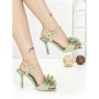 Sandale Dama cu Toc Subtire P-1345 GREEN | STEPHAN