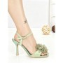 Sandale Dama cu Toc Subtire P-1345 GREEN | STEPHAN