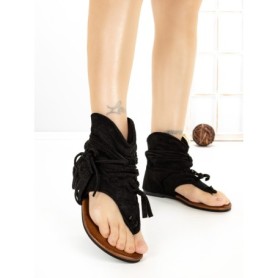 Sandale Dama cu Talpa Joasa WL-202 BLACK | STEPHAN