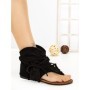 Sandale Dama cu Talpa Joasa WL-202 BLACK | STEPHAN