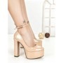 Pantofi cu Toc Gros si Platforma C-240 BEIGE | STEPHAN