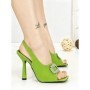 Sandale Dama cu Toc Subtire JA-29 GREEN | STEPHAN