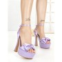 Sandale Dama cu Toc Gros si Platforma H-48 LIGHT PURPLE | STEPHAN