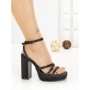 Sandale Dama cu Toc Gros si Platforma QQ-112 BLACK | STEPHAN