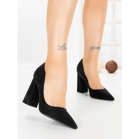 Pantofi cu Toc Gros G60-10 BLACK | FESTISIMO