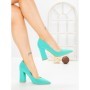 Pantofi cu Toc Gros G60-10 GREEN | FESTISIMO