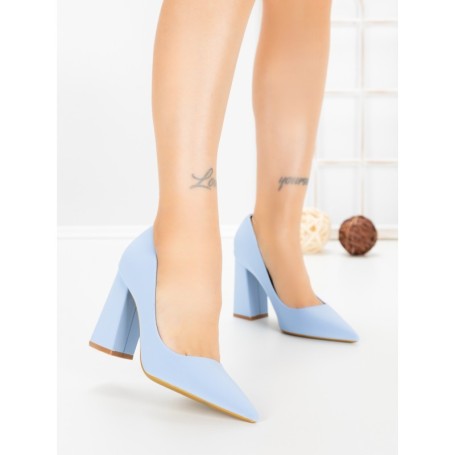 Pantofi cu Toc Gros G60-10 BLUE | FESTISIMO