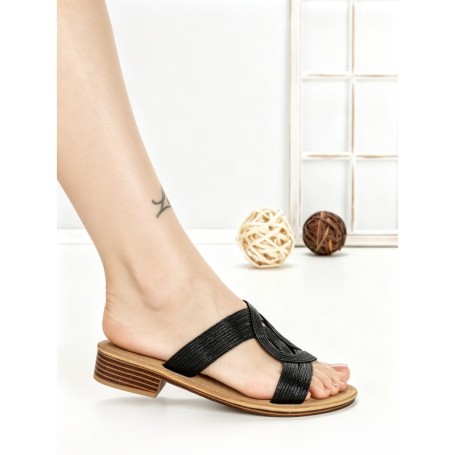Papuci Dama cu Talpa Joasa MT350 BLACK | GOWIN