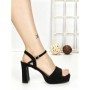 Sandale Dama cu Toc Gros si Platforma GH2477 BLACK | FESTISIMO