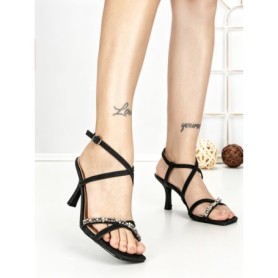 Sandale Dama cu Toc Subtire Y328-62 BLACK | FESTISIMO