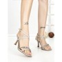 Sandale Dama cu Toc Subtire Y328-62 SILVER | FESTISIMO