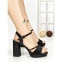 Sandale Dama cu Toc Gros si Platforma Y328-66 BLACK | FESTISIMO