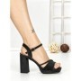 Sandale Dama cu Toc Gros si Platforma Y328-66 BLACK | FESTISIMO