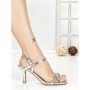 Sandale Dama cu Toc Subtire Y328-63 SILVER | FESTISIMO