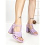 Sandale Dama cu Toc Gros G2433 PURPLE | FESTISIMO