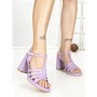 Sandale Dama cu Toc Gros G2433 PURPLE | FESTISIMO