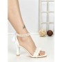 Sandale Dama cu Toc Gros TOT-170 WHITE | L.DAY