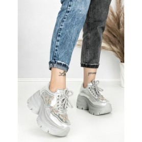 Pantofi Sport Dama cu Platforma 3617 SILVER | MEI