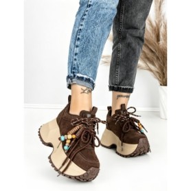 Pantofi Sport Dama cu Platforma 6581-1 BROWN | MEI
