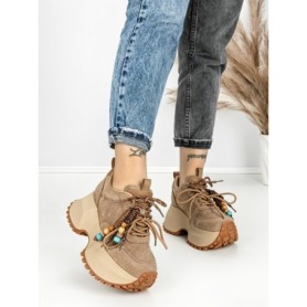 Pantofi Sport Dama cu Platforma 6581-1 KHAKI | MEI