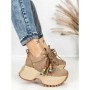 Pantofi Sport Dama cu Platforma 6581-1 KHAKI | MEI