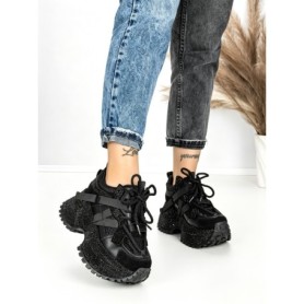 Pantofi Sport Dama cu Platforma 6580-7 BLACK | MEI