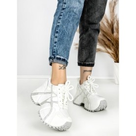 Pantofi Sport Dama cu Platforma 3602 WHITE | MEI