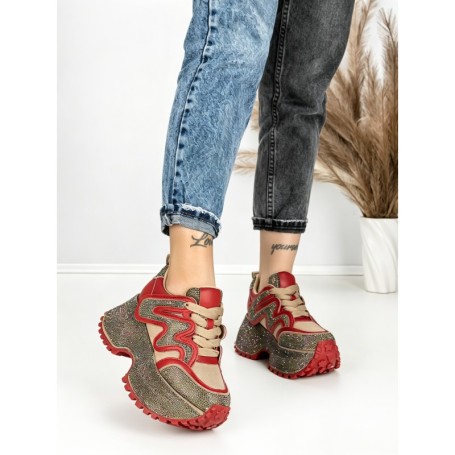 Pantofi Sport Dama cu Platforma 6580-2 RED | MEI