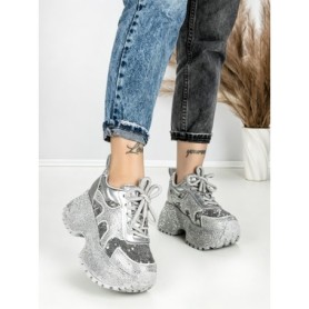 Pantofi Sport Dama cu Platforma 6580-5 SILVER | MEI
