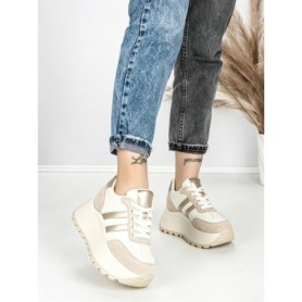 Pantofi Sport Dama cu Platforma 3596 BEIGE | MEI