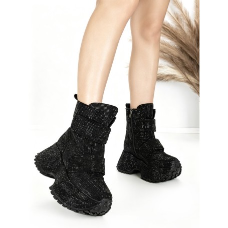Ghete Dama cu Platforma 8580-6 BLACK | MEI