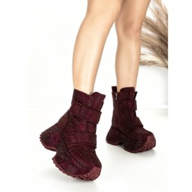 Ghete Dama cu Platforma 8580-6 WINERED | MEI