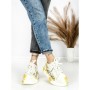 Pantofi Sport Dama din piele naturala 719-3 YELLOW | PANTOFUL