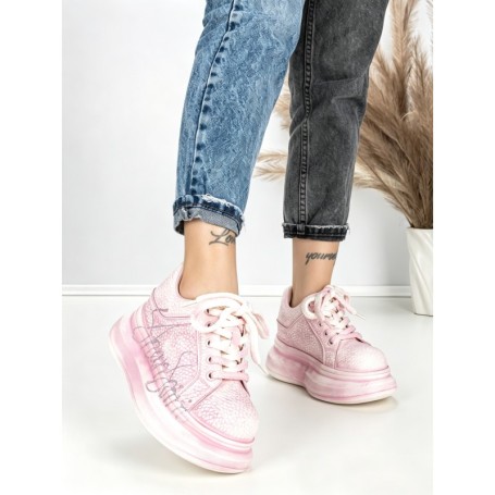 Pantofi Sport Dama din piele naturala 719-2 PINK | PANTOFUL
