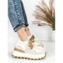 Pantofi Sport Dama din piele naturala 3651-3 BEIGE | PANTOFUL